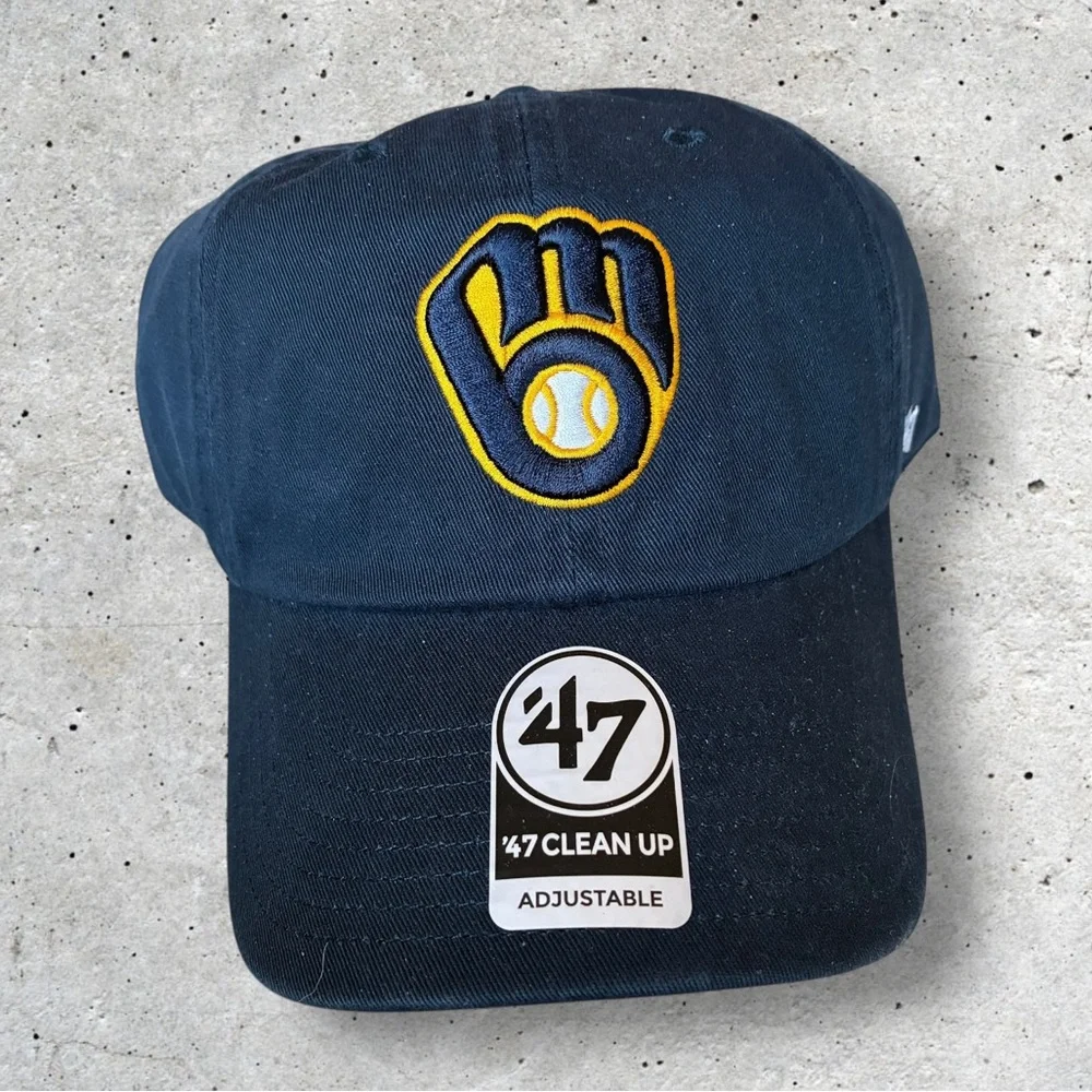 Milwaukee Brewers Navy 47 Brand Clean Up Dad Hat